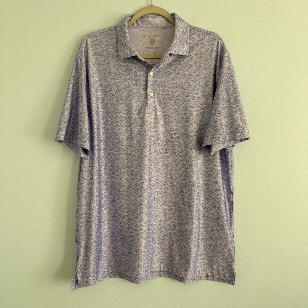 Hickey Freeman Men’s Polo Shirt Golf Printed Plane Travel Drink Cheers Size‎ L